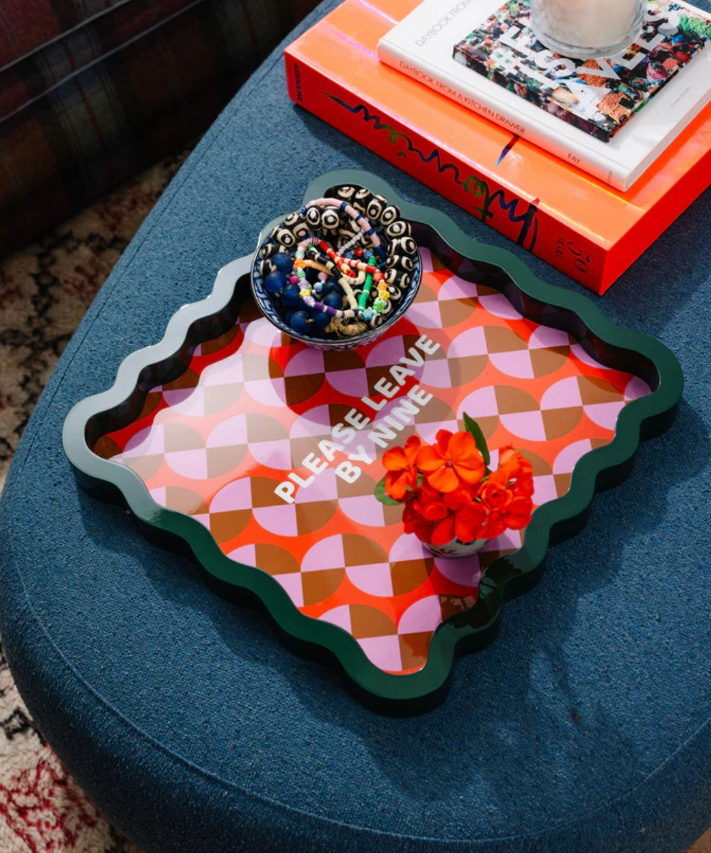 Leave By Nine Large Lacquer Tray