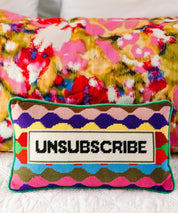 Unsubscribe Needlepoint Pillow