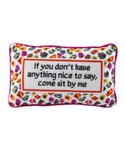 Come Sit By Me Needlepoint Pillow