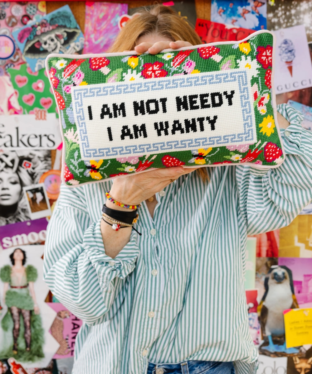 Not Needy Needlepoint Pillow